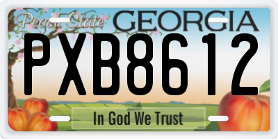 GA license plate PXB8612
