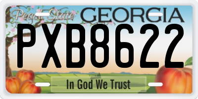 GA license plate PXB8622