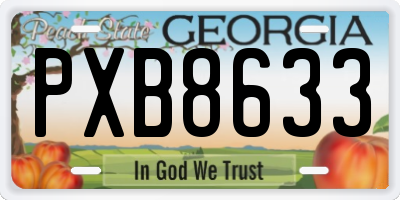 GA license plate PXB8633