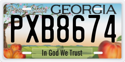 GA license plate PXB8674