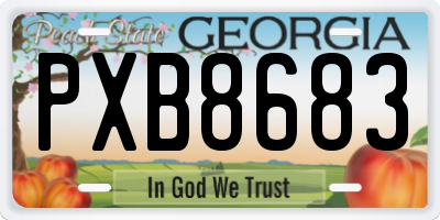 GA license plate PXB8683