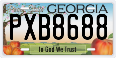 GA license plate PXB8688