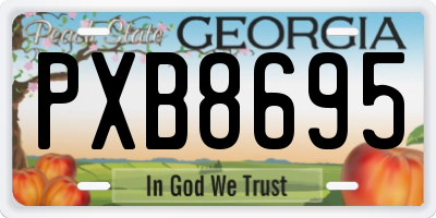 GA license plate PXB8695