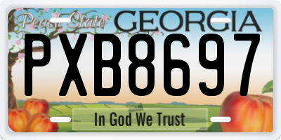 GA license plate PXB8697