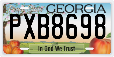 GA license plate PXB8698