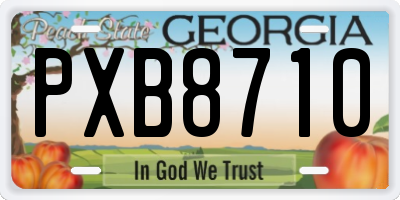 GA license plate PXB8710