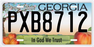 GA license plate PXB8712