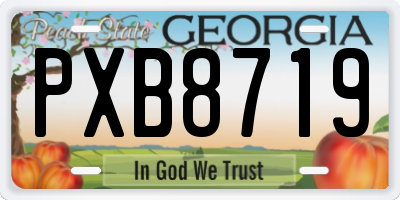 GA license plate PXB8719
