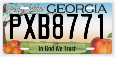 GA license plate PXB8771