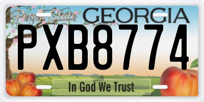 GA license plate PXB8774