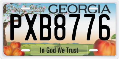 GA license plate PXB8776