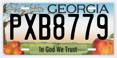 GA license plate PXB8779