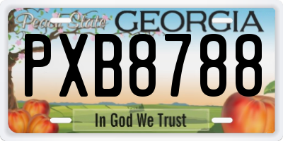 GA license plate PXB8788