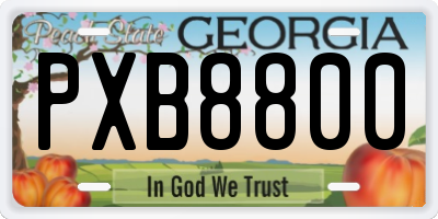 GA license plate PXB8800
