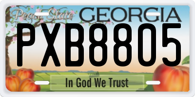 GA license plate PXB8805
