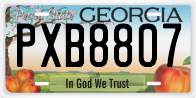 GA license plate PXB8807