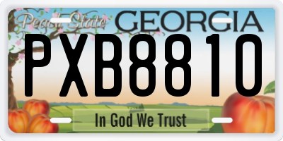 GA license plate PXB8810