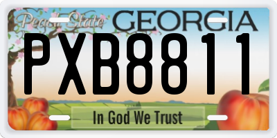 GA license plate PXB8811