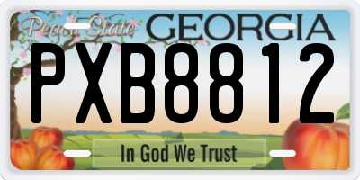 GA license plate PXB8812