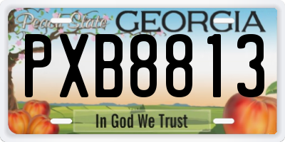GA license plate PXB8813