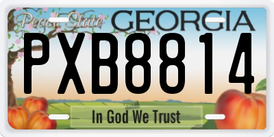 GA license plate PXB8814