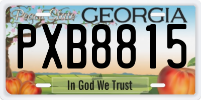 GA license plate PXB8815