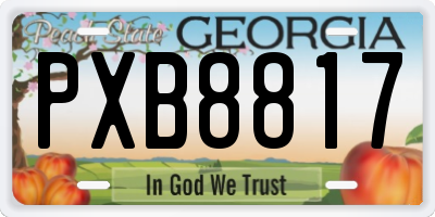 GA license plate PXB8817