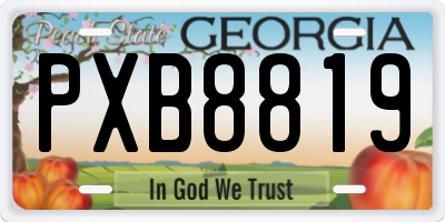 GA license plate PXB8819