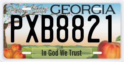 GA license plate PXB8821