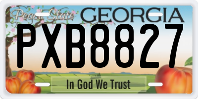 GA license plate PXB8827