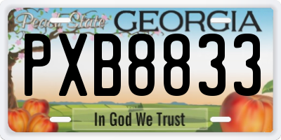 GA license plate PXB8833