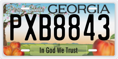 GA license plate PXB8843