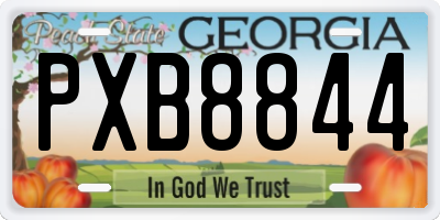 GA license plate PXB8844