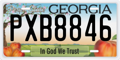 GA license plate PXB8846
