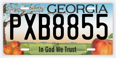 GA license plate PXB8855