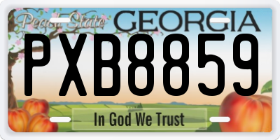GA license plate PXB8859