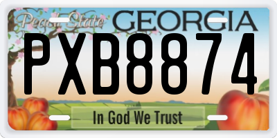 GA license plate PXB8874