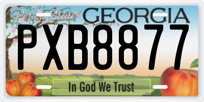 GA license plate PXB8877