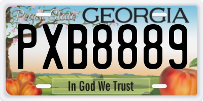 GA license plate PXB8889
