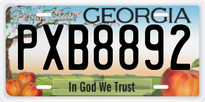 GA license plate PXB8892