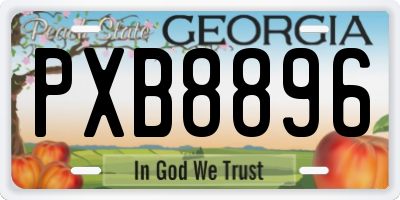 GA license plate PXB8896