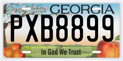 GA license plate PXB8899