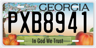 GA license plate PXB8941