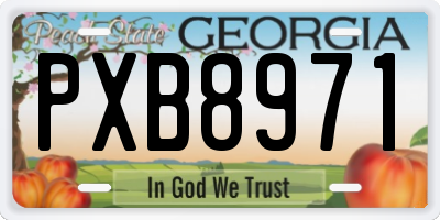 GA license plate PXB8971