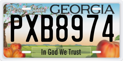 GA license plate PXB8974