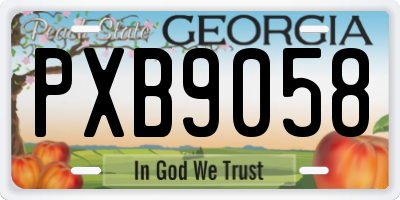GA license plate PXB9058