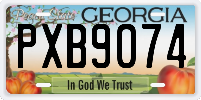 GA license plate PXB9074
