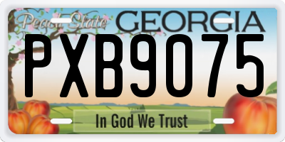 GA license plate PXB9075