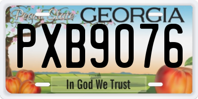 GA license plate PXB9076