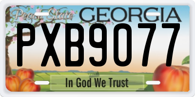 GA license plate PXB9077
